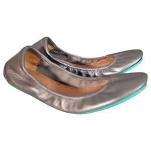Tieks by Gavrieli Metallic Pewter Leather Ballet Flats Women's 7 Foldable